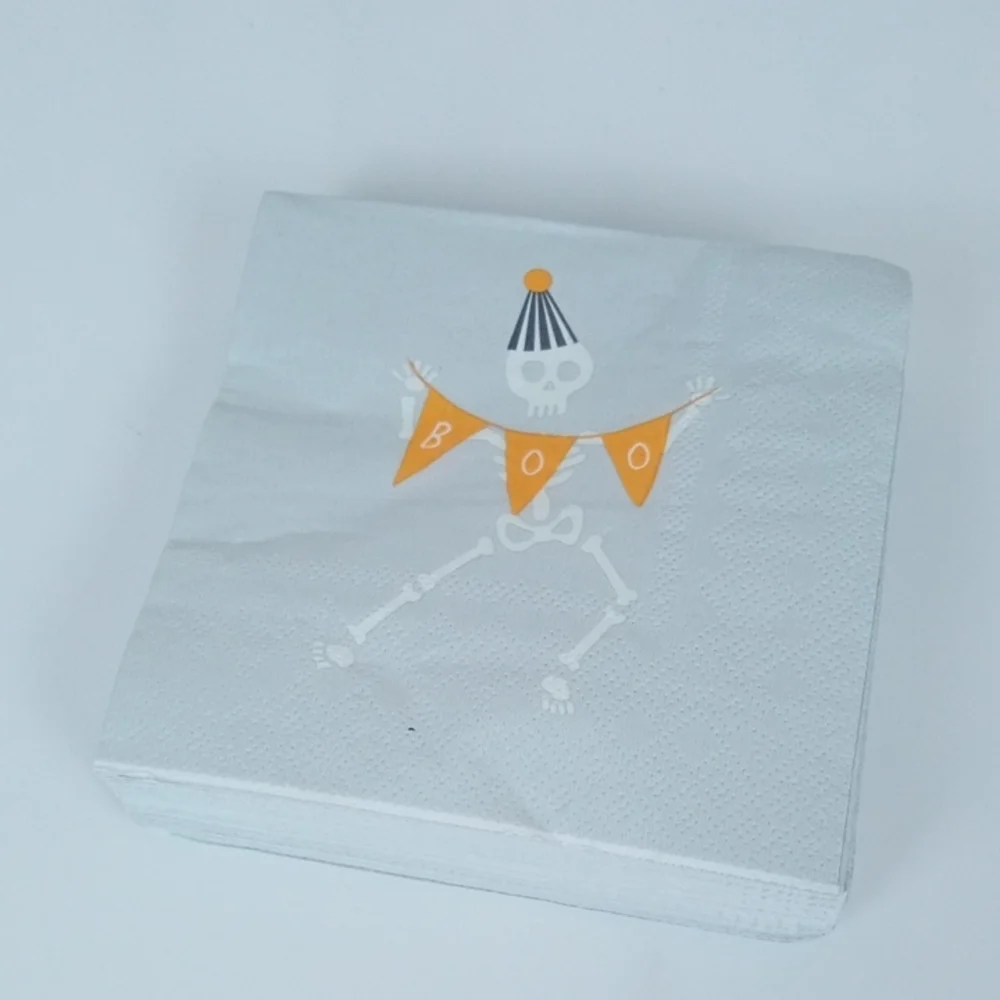 👻 Halloween Skeleton 'Boo' Paper Napkins